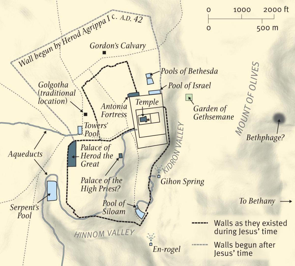 map of garden of gethsemane