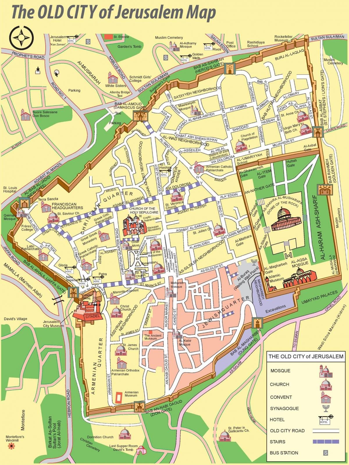 map of Jerusalem old city