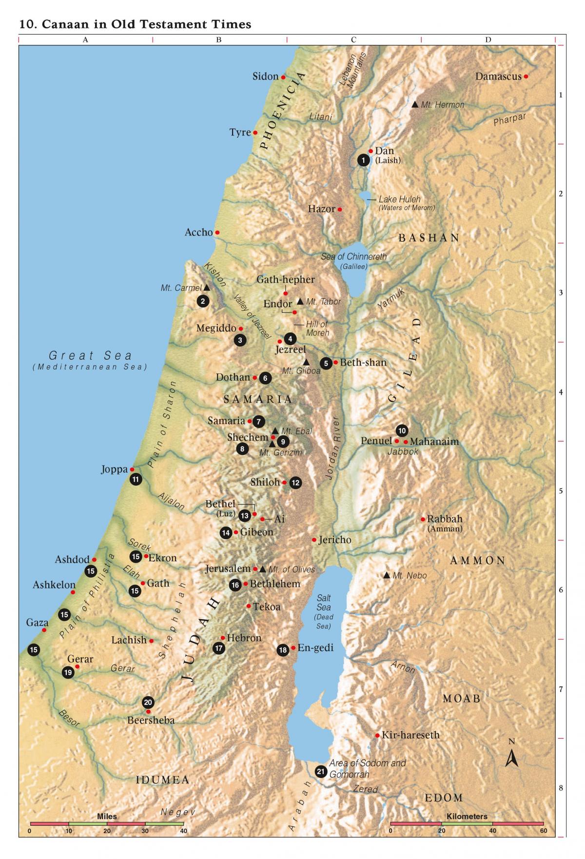 Old testament map - Map of old testament (Israel)