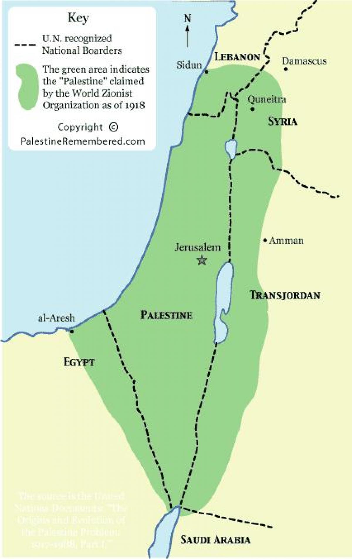 map of zionist