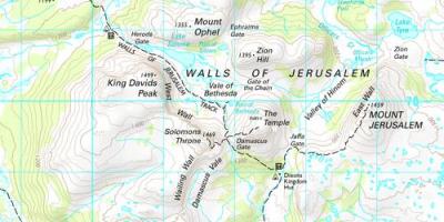 Topographical map of Jerusalem