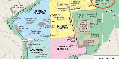 Map of lions gate Jerusalem