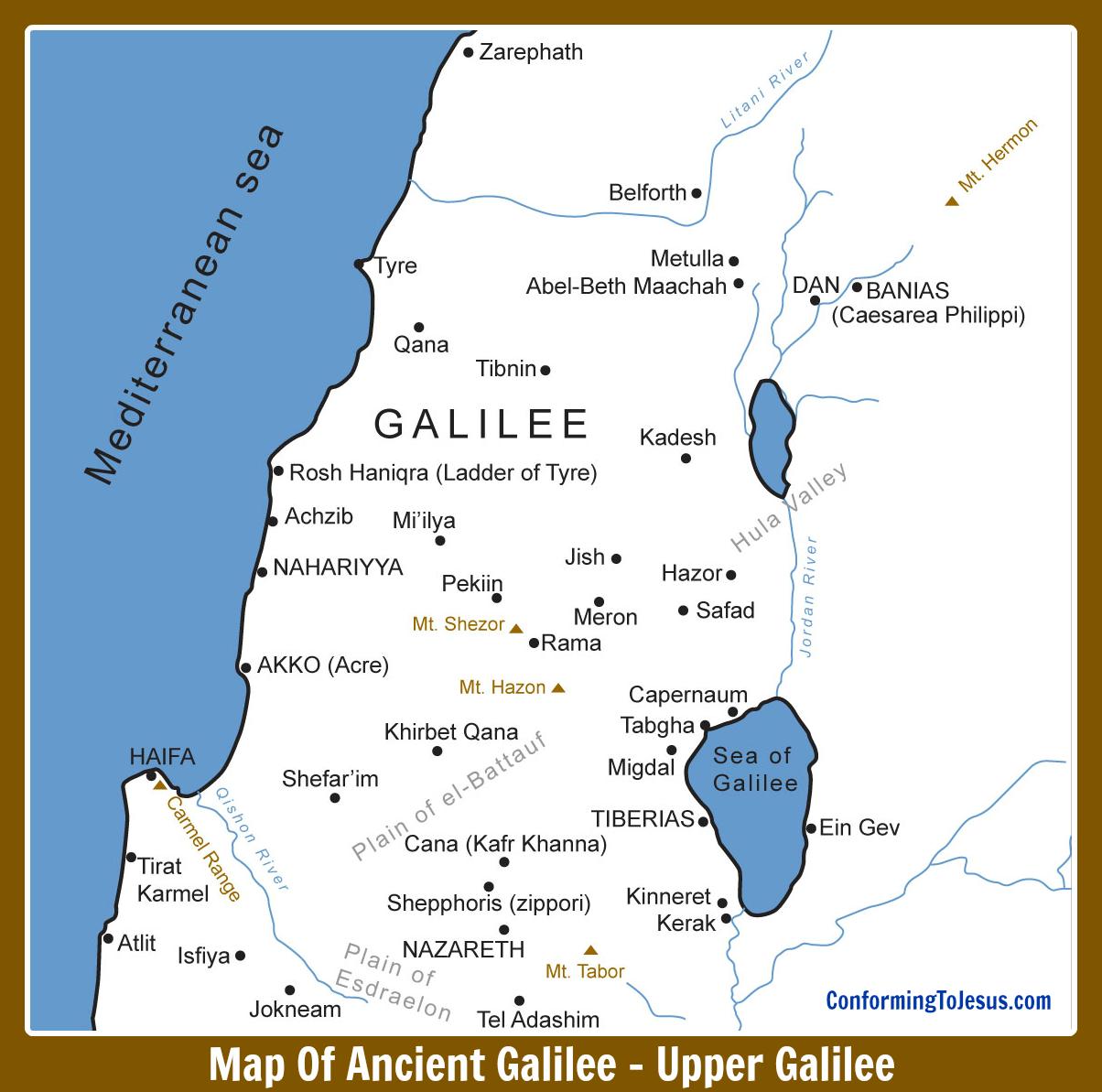Map Of Galilee In Jesus Time 