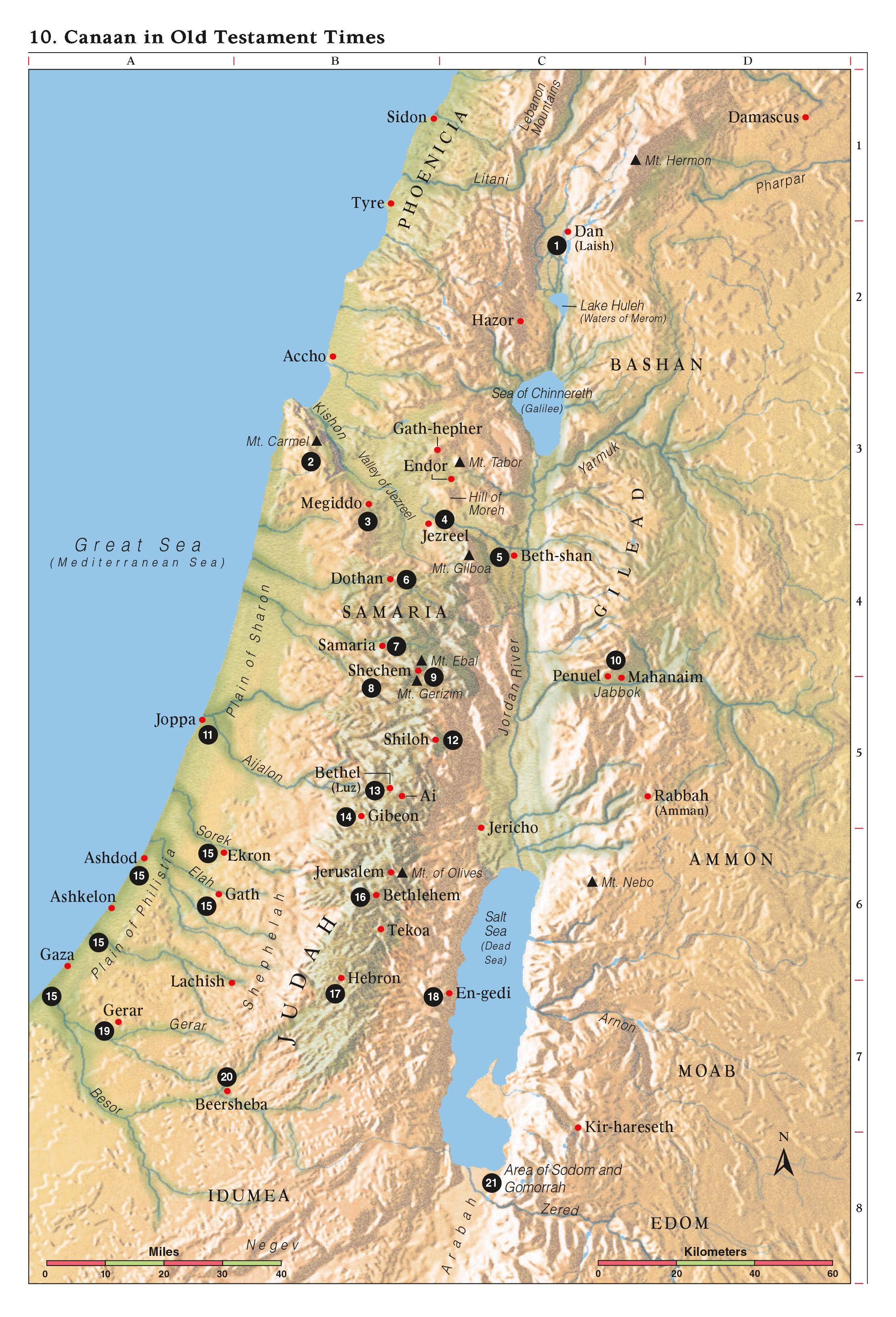 Old Testament Maps And Charts