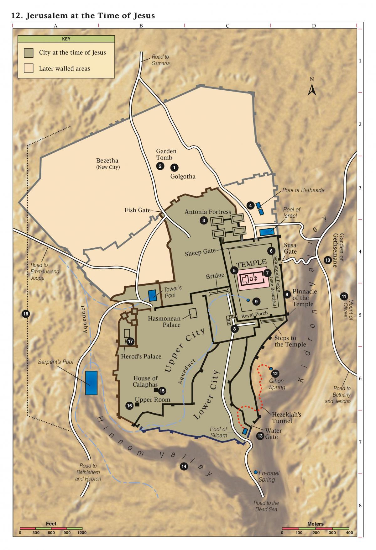 map of biblical Jerusalem