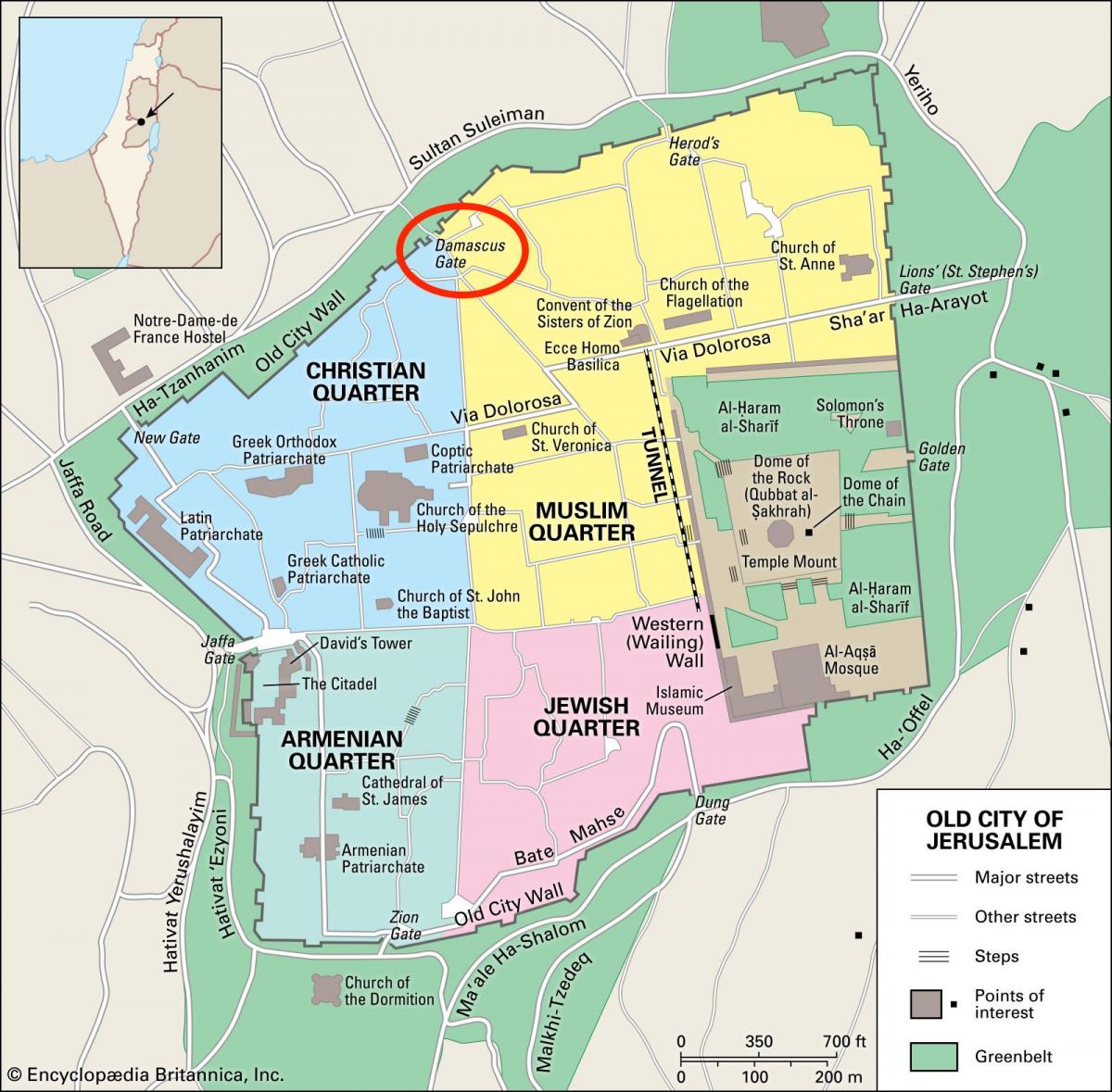 map of damascus gate Jerusalem