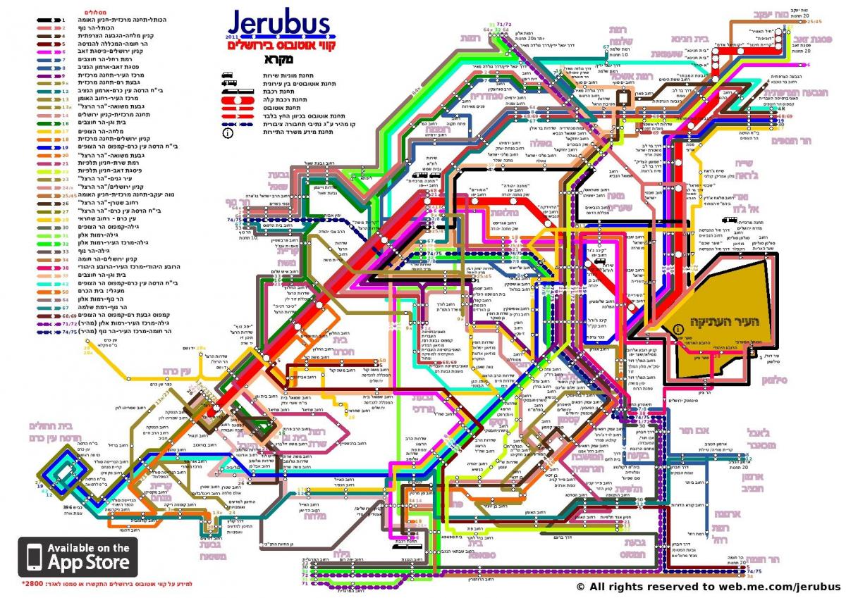 bus map Jerusalem