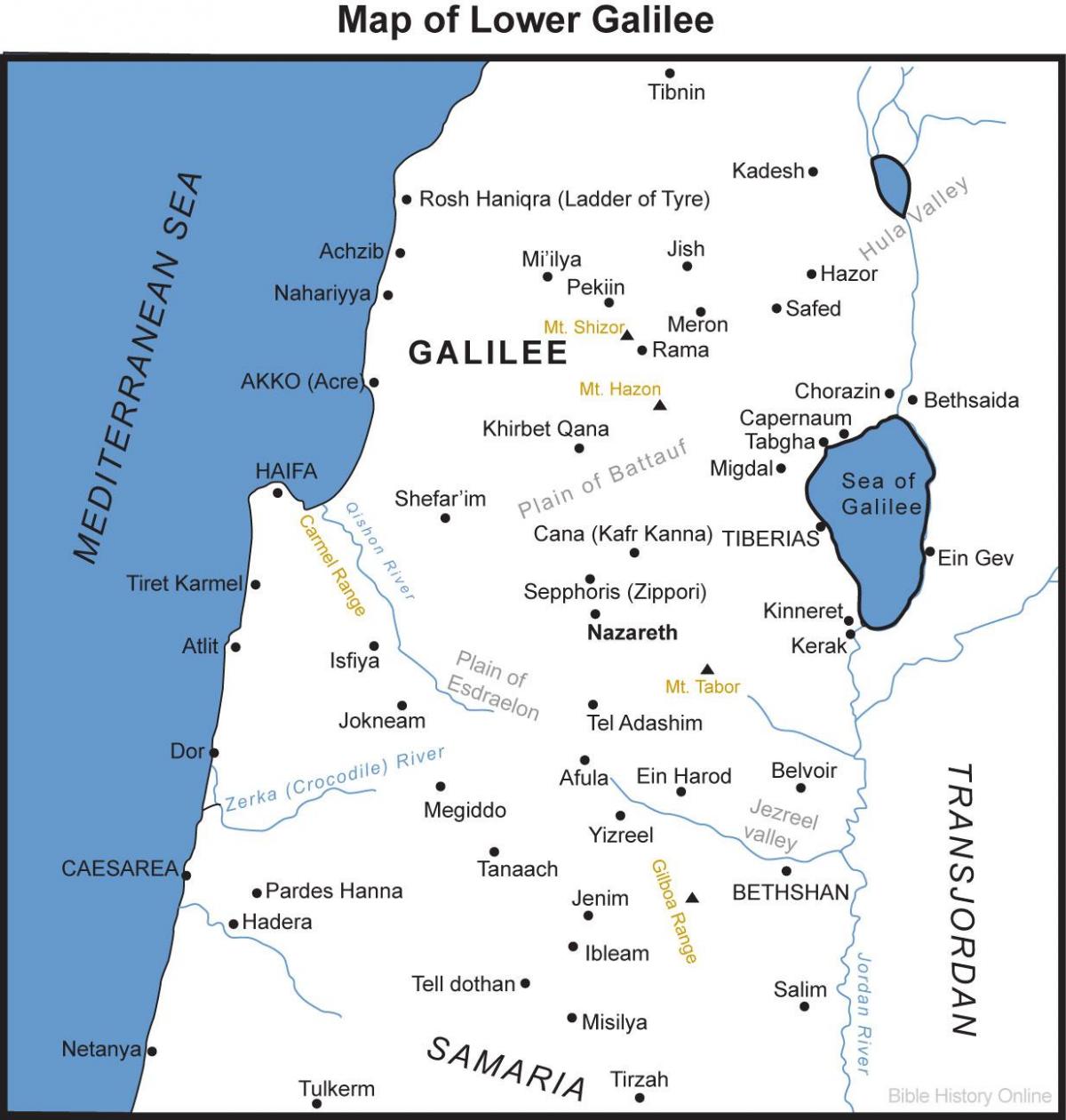 Jerusalem To Galilee Map 