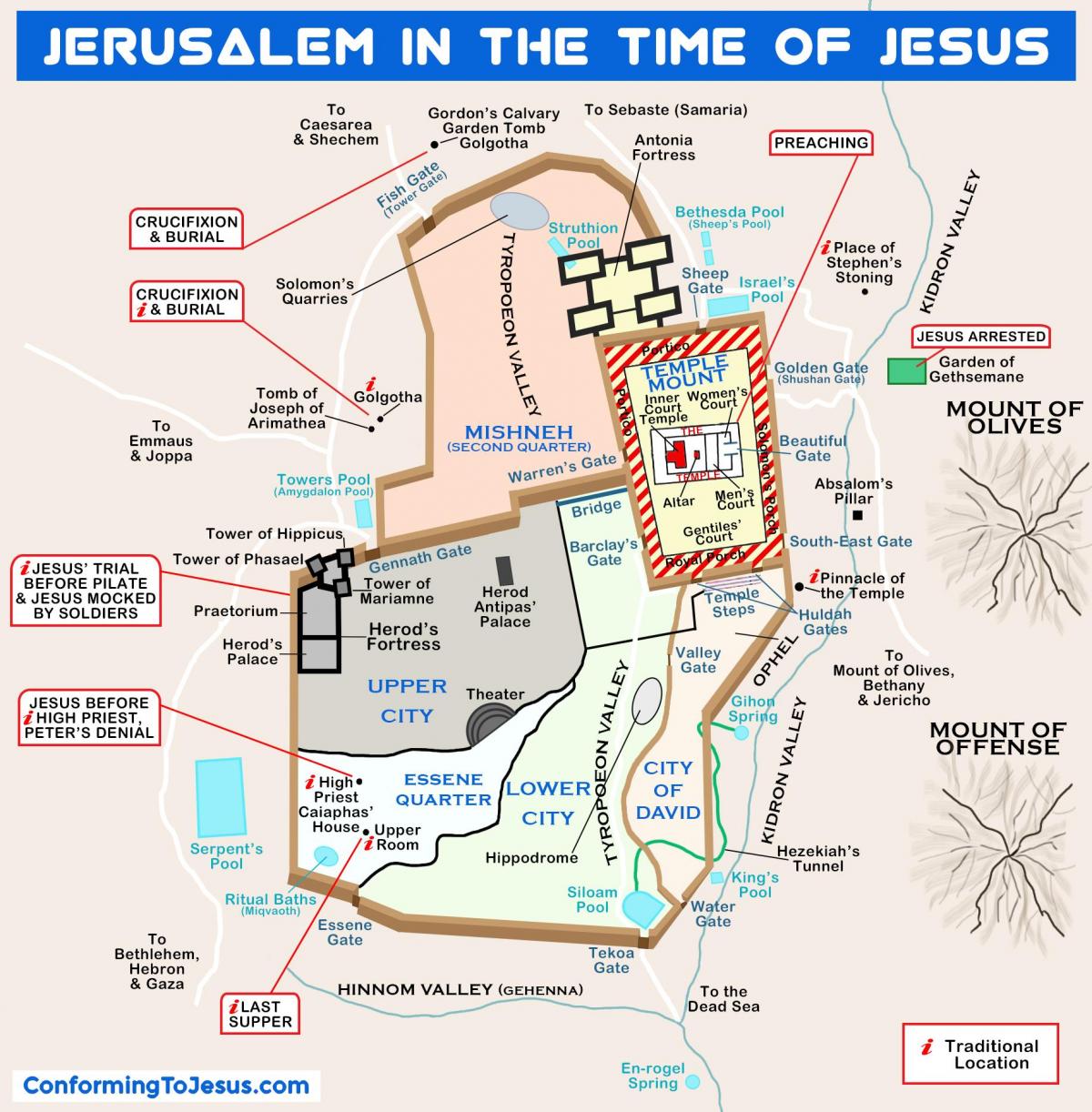 Jerusalem in Jesus time map
