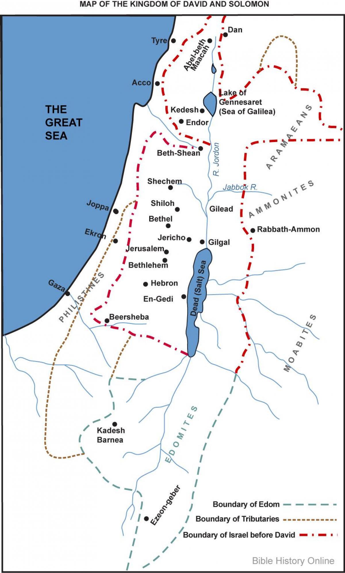 Map of Solomon's Kingdom - Solomon's Kingdom map (Israel)