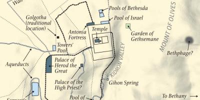 Map of garden of gethsemane