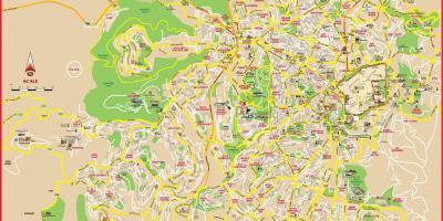 Tourist map of Jerusalem
